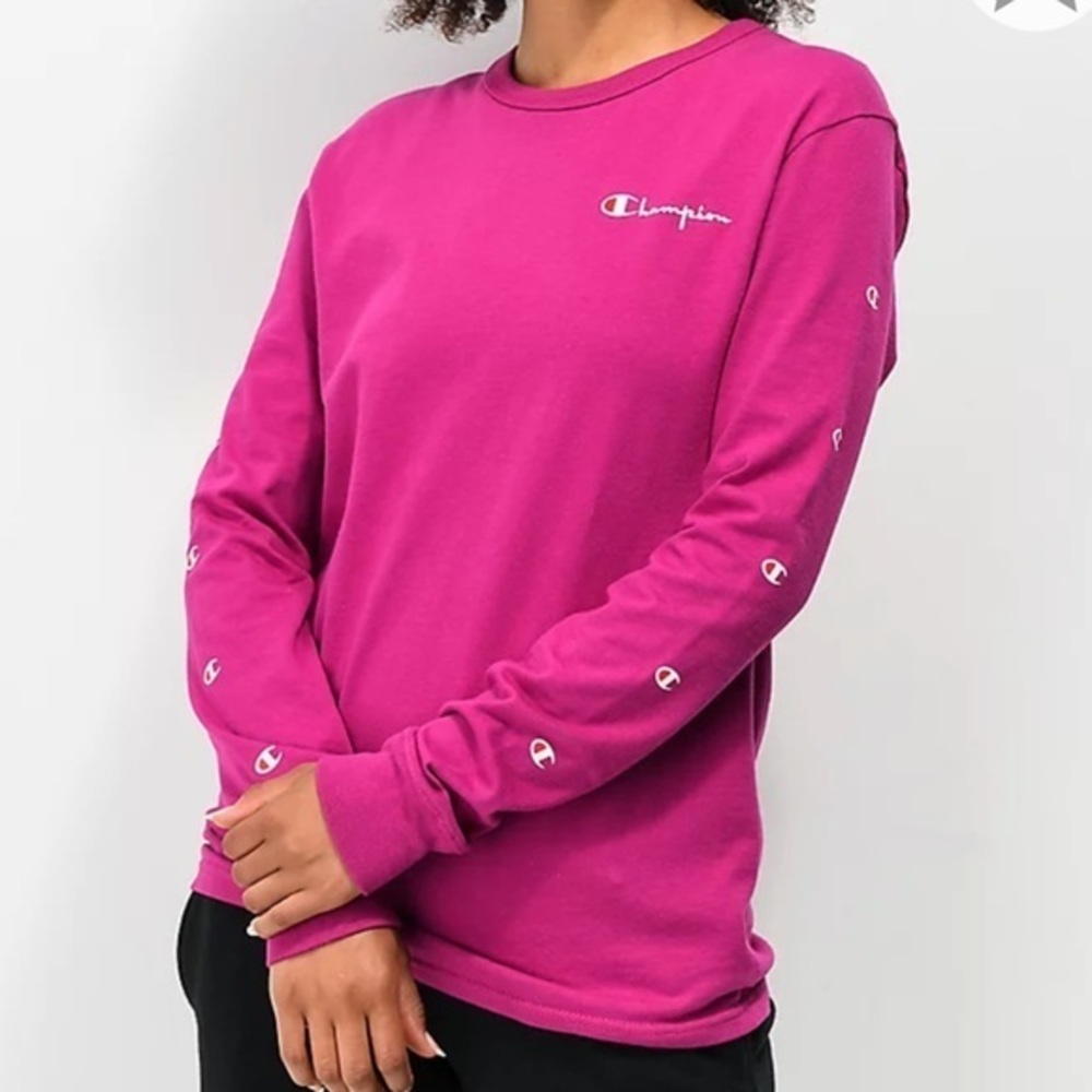 Pink Champion long sleeve tee women’s small